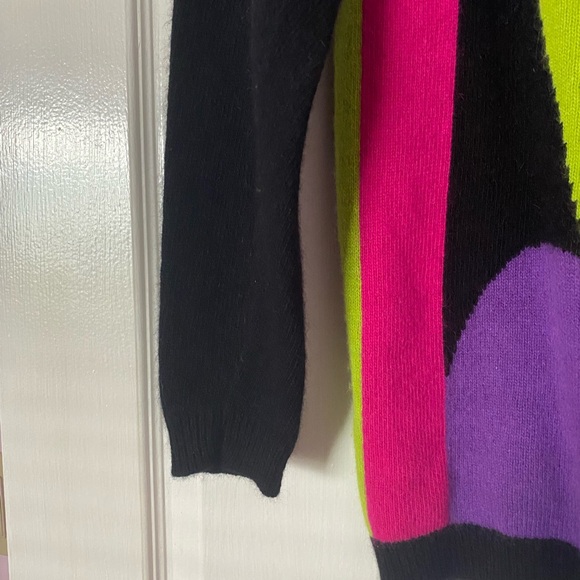 Vintage 80s Abstract Pullover Sweater Tunic Lambswool Angora l Drop Shoulder - Picture 12 of 14